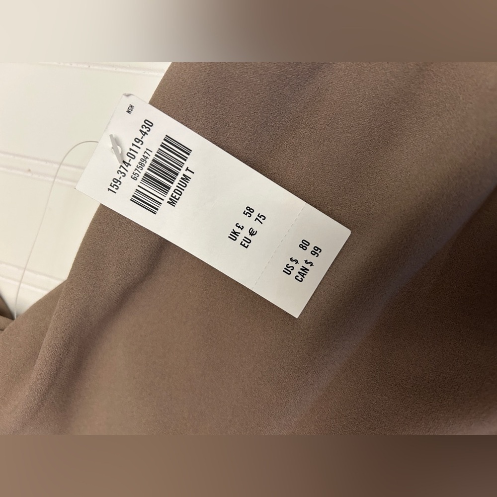 NWT Abercrombie & Fitch Taupe Ruched Short Sleeve Mini Dress – Medium Tall - Picture 8 of 10
